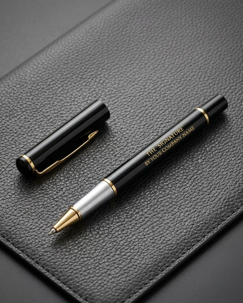 Signature Series personalized Black & Gold Rollerball Pen
